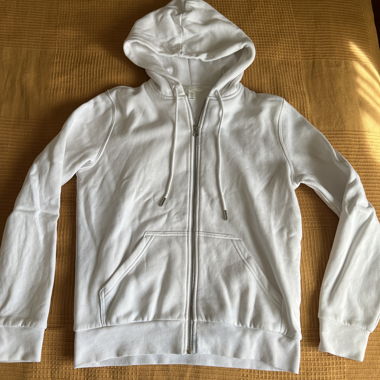 Felpa bianca con zip