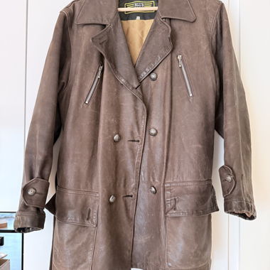 Oversized Vintage Brown Leather Jacket