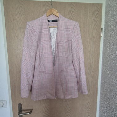 Blazer Zara rosa a quadri