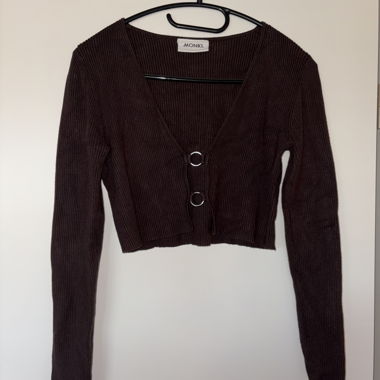 Ribbed Brown Top
