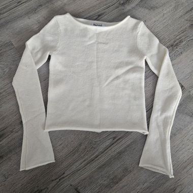 Cropped Pullover creme – weich, langarm