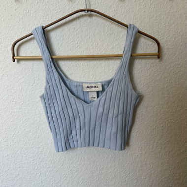 blue crop top