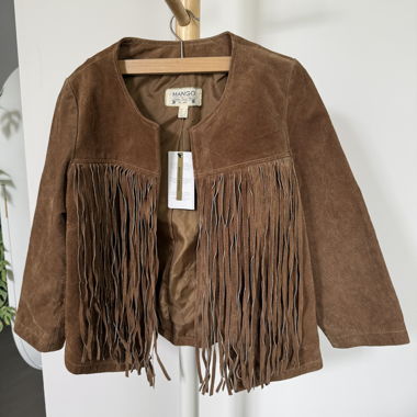 Mango Wildleder-Fransenjacke