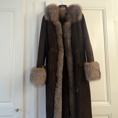 Fox fur Leather Coat Size 38/40