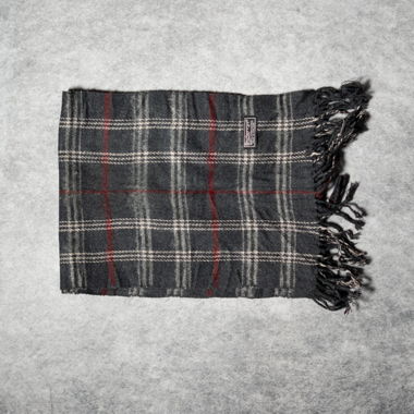 Vintage Burberry Schal Grau mit Typischem Muster