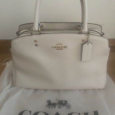 Weisse Coach-Ledertasche