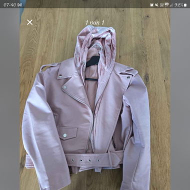 Lederjacke rosa