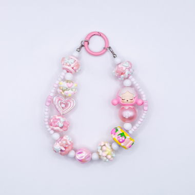 SKULLPANDA Pink POP BEAN Schlüsselanhänger Handy-Charme