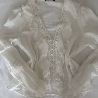 Zara White Lace Blouse XS