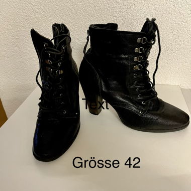 Stivaletti in pelle neri con tacco alto taglia 42