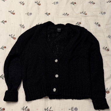 Zebra schwarzer Strickcardigan XS