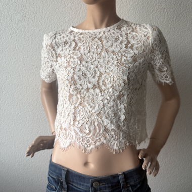 Top in pizzo bianco di Zebra