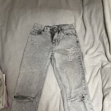 Pull&Bear Jeans Grau/Weiss