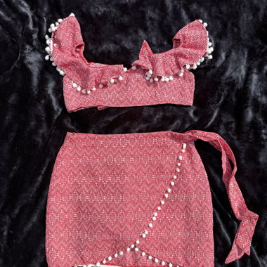 Rotes Boho Zweiteiler-Set