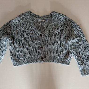 Cardigan in maglia grigio-blu