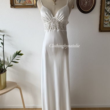 Abito lungo maxi in raso bianco Inbloom Taglia M