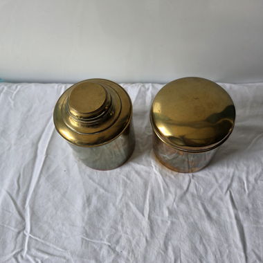 Set di 2 scatole in metallo dorato