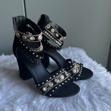 Boho Heels Sandal - Black