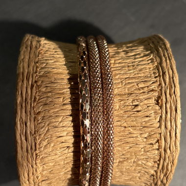 Rosegold Bangle Bracelet 3-Piece Set