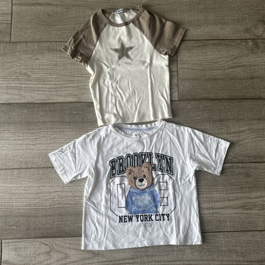tshirt a motif d’ours et crop top a motif d’étoile