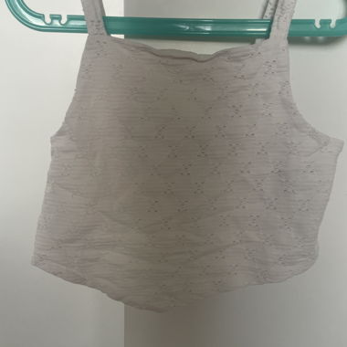 Top in pizzo bianco 152 cm