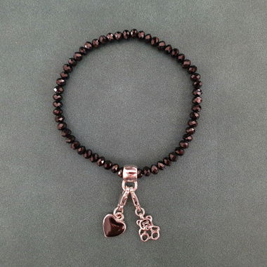 Bracelet noir avec breloques (livraison gratuite !)