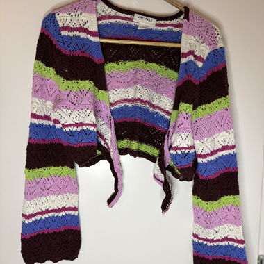 Bunt gestreifte Strickweste MONKI