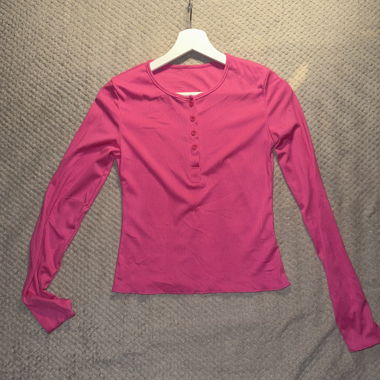 Maglia Henley manica lunga rosa