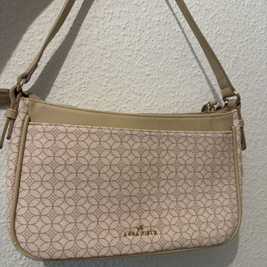 Borsa a spalla Anna Field beige stampata