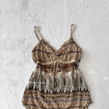 Boho Brown Chiffon Babydoll (S/M)
