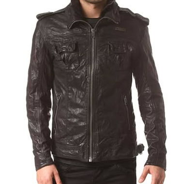 Dark brown leather jacket