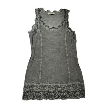 Canotta Vintage con Bordo in Pizzo