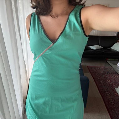 Türkises ärmelloses Kleid, Skunkfunk