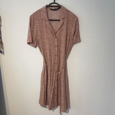 Floral shirt dress with tie belt