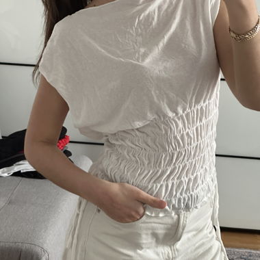 White smocked top