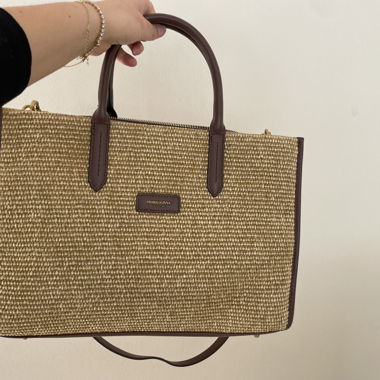 PRIMADONNA Strohtasche mit Lederdetails