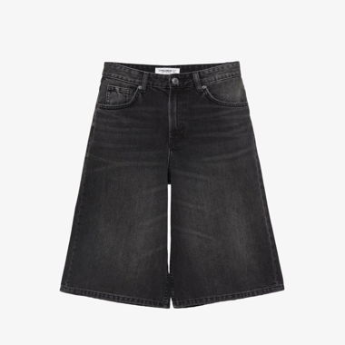 Short in jeans low-rise neri