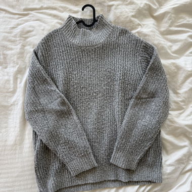 Grey turtleneck sweater