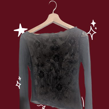 Spitzen-Longsleeve mit schulterfreiem Schnitt
