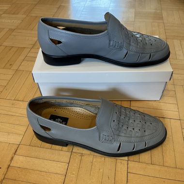 Bentley Leather Loafers Grey-Blue