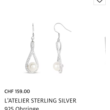 Orecchini di perle color argento