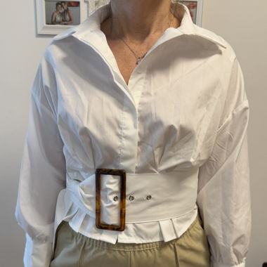 Chemise courte avec ceinture M
