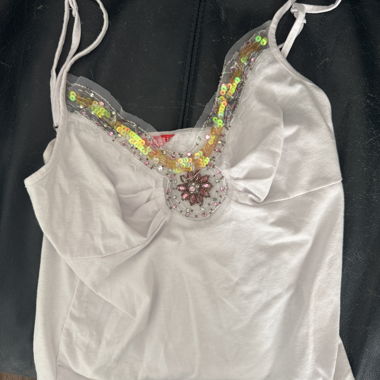 White Sequin Top