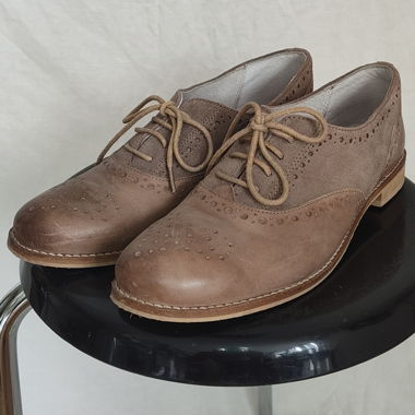 Brown Lace-Up Shoes by Deena & Ozzy