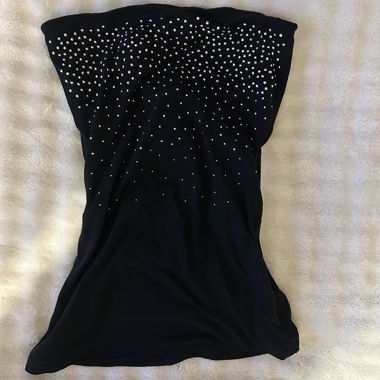 Haut de bustier tube de soirée des années 2000 avec strass