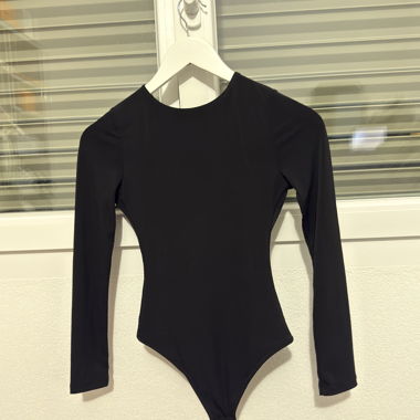 Black bodysuit with long sleeves