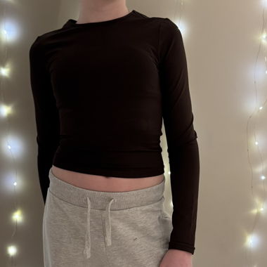 Brown Long-Sleeve Top