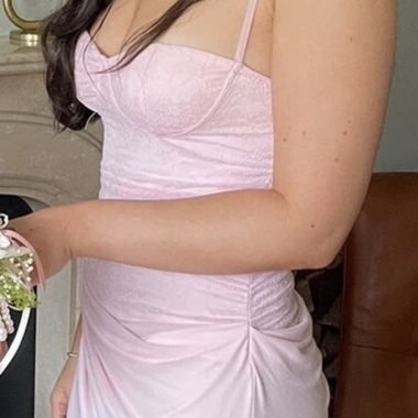 Robe de soirée longue bustier rose