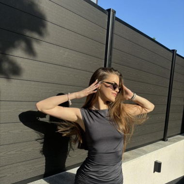 grey backless mini dress (skims like)