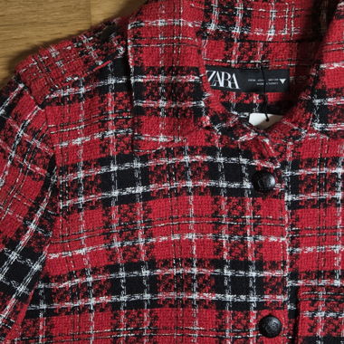 ZARA karierte Jacke rot schwarz Grösse M